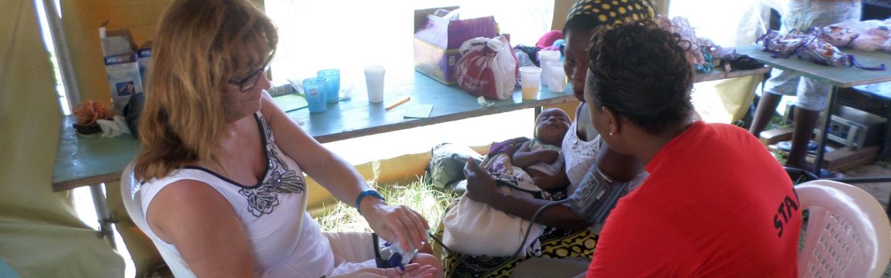 Mother and baby at clinic